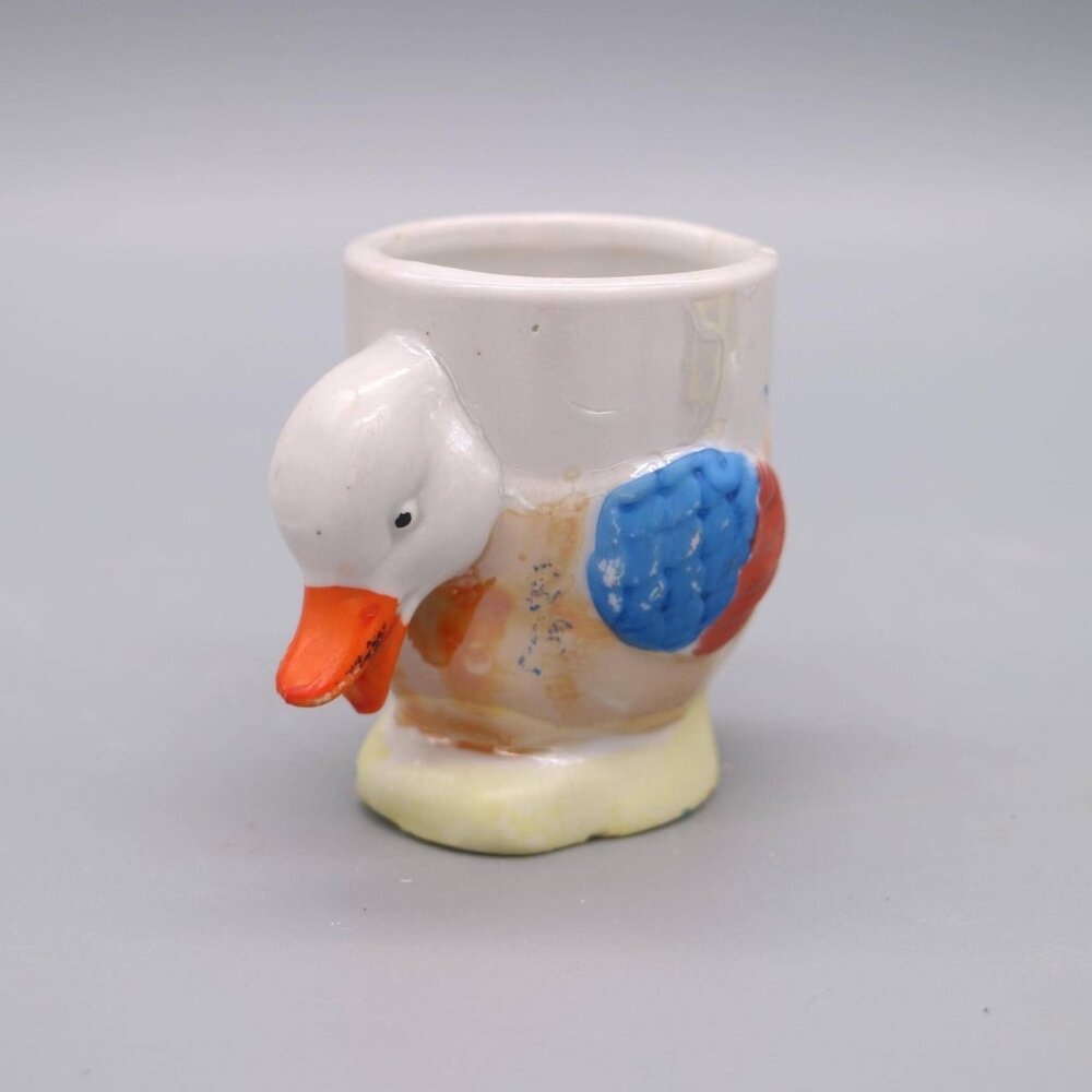 Vintage Kitschy Duck Mallard Egg Cup 2 1/2" Tall | Made in Japan